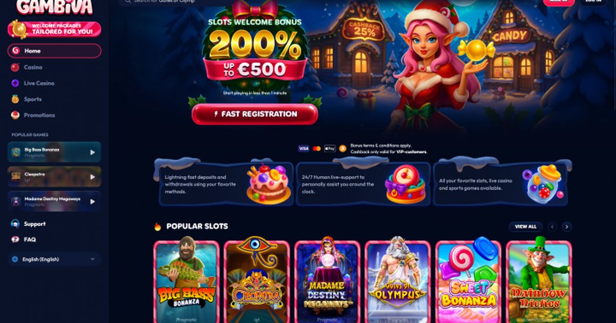 Aper&ccedil;u de l'interface Gambiva Casino